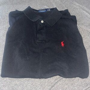 Ralph Lauren Black Polo Shirt with Red Logo